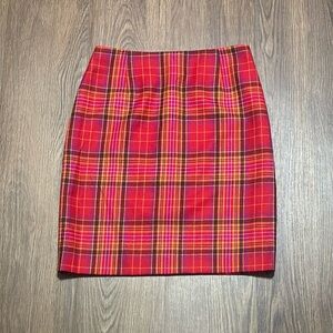 VTG Elliott Lauren Red Plaid Mini Skirt Size 8 Preppy Tartan Academi